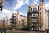 Street scene showing The Victoria development in Glasgow