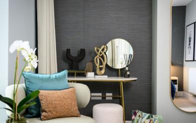 A modern and stylish seating area within a new build home