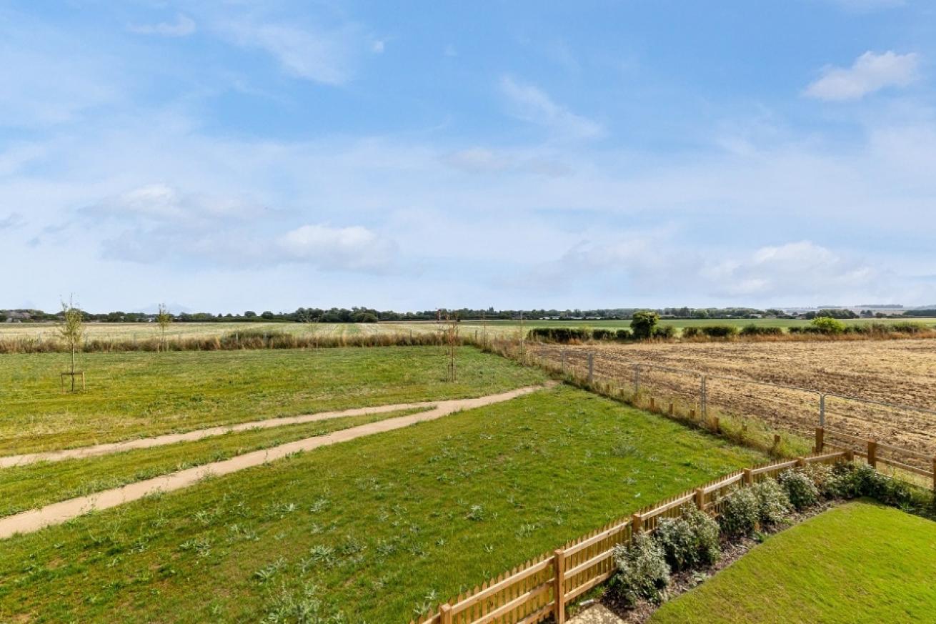 The view from the back of Plot 23 onto greenery and farmers fields