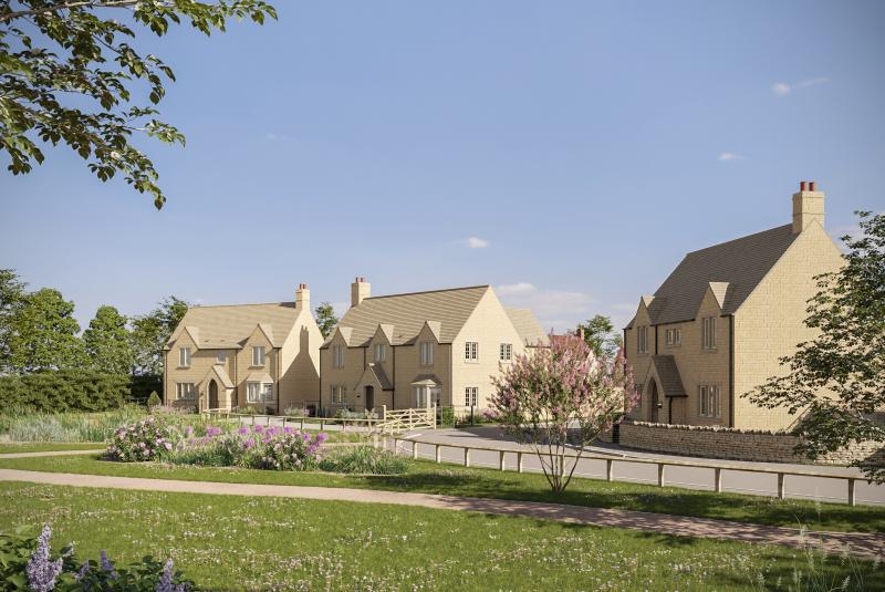 A computer generated image of the Ampney Meadows development.